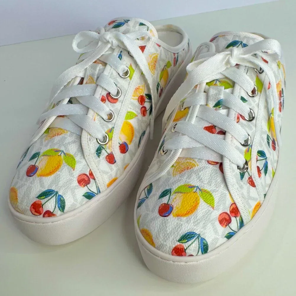 Michael Kors Poppy Fruit Print Logo Slip-On Sneaker Women's 8 - Picture 3 of 9